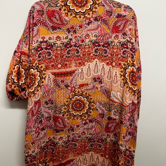 Knox Rose Women's Floral Open Front Kimono Duster - Picture 3 of 5